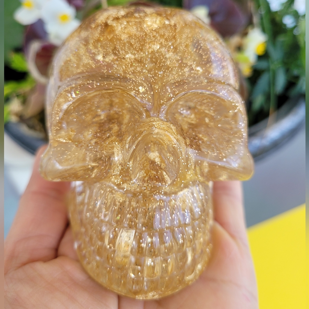 Resin Gold Skull